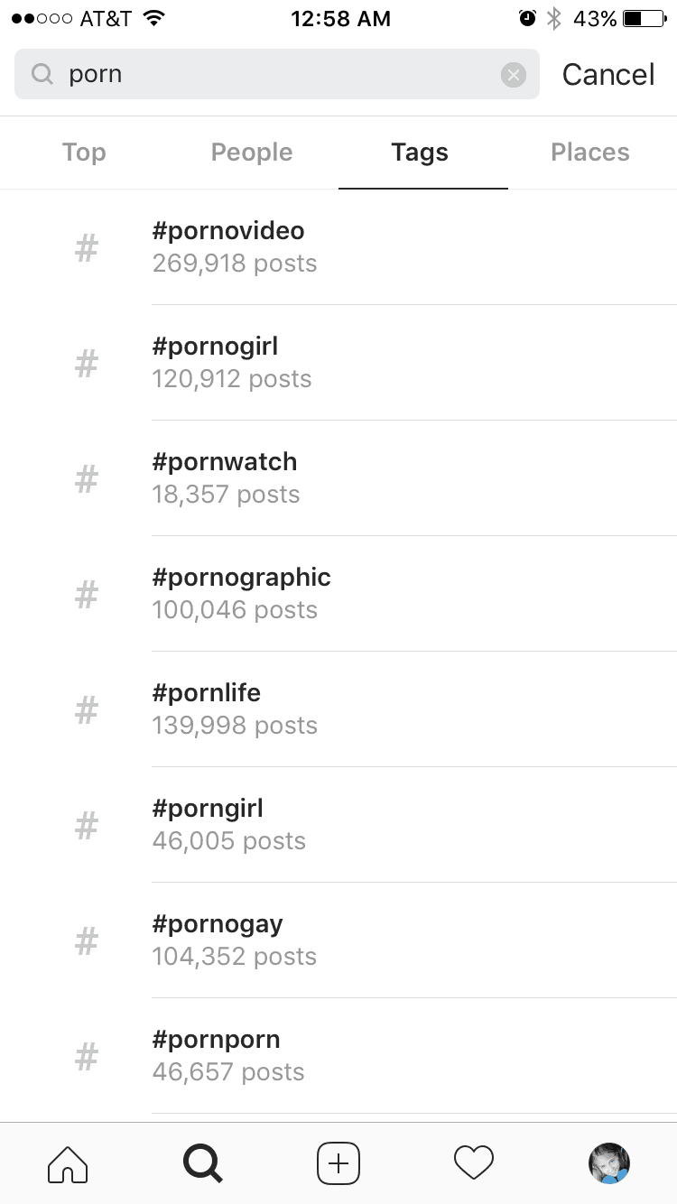 Porn tags on instagram