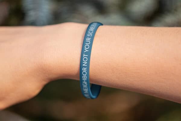 "Love Your Neighbor, Not Your Screen" Wristband - Image 5