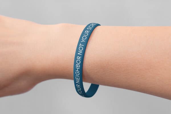 "Love Your Neighbor, Not Your Screen" Wristband - Image 4