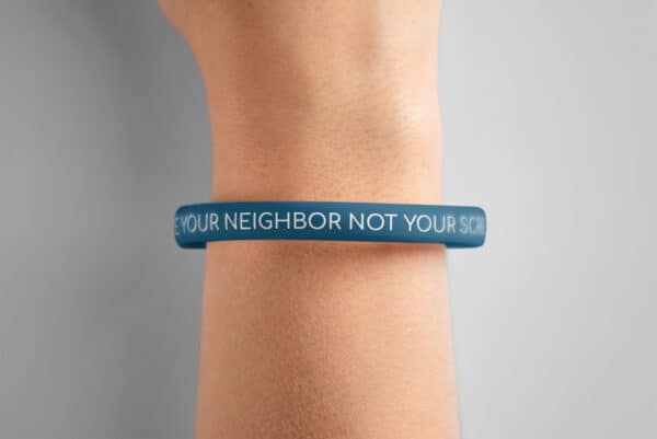 "Love Your Neighbor, Not Your Screen" Wristband - Image 3